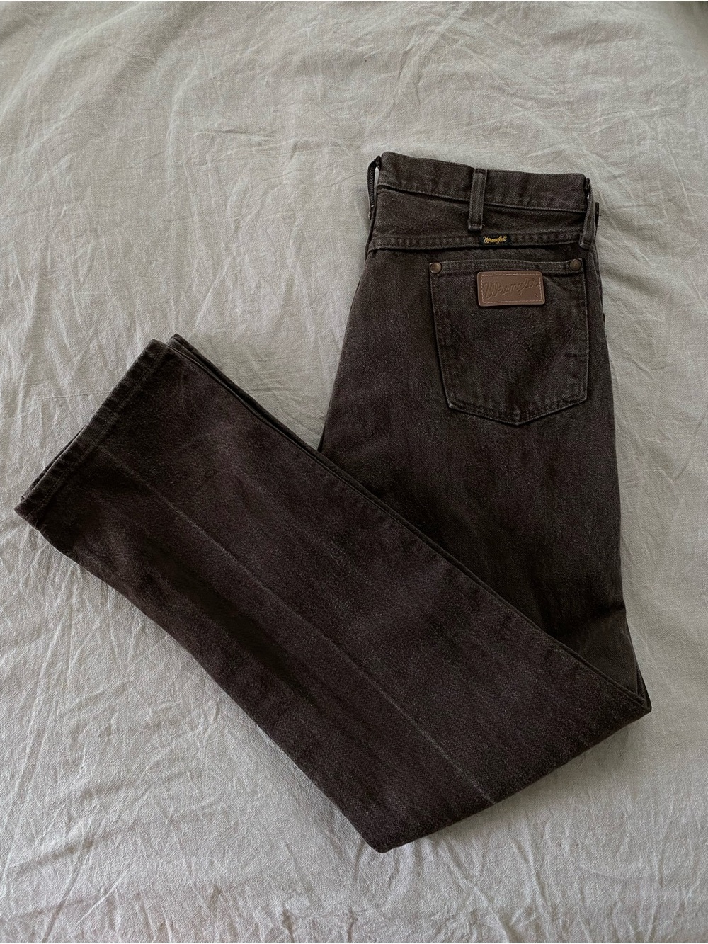 Vintage Wrangler Dark Brown Straight-Leg Jeans 34x32